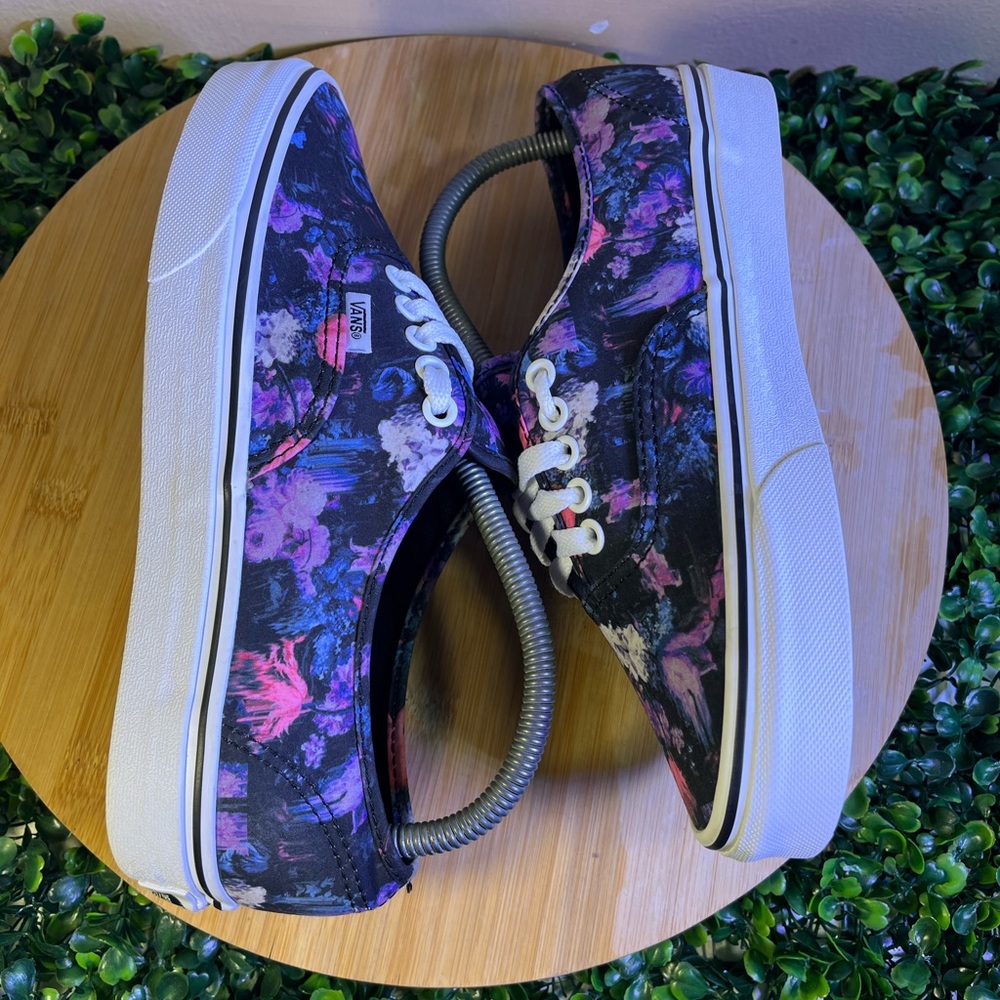 🔥 VANS AUTHENTIC WARPED FLORAL BLACK PURPLE WOMENS SNEAKER SZ 8 MENS SZ 6.5 - Picture 6 of 9